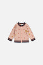 Baby Knitted Jacquard Cardigan Pale Dusty Pink And Navy-0