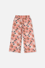 Deux par Deux Wide Leg Sweatpants Pink Strawberry Print