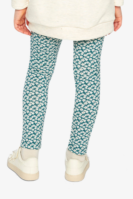 Organic Cotton Leggings Green Daisy Print-3