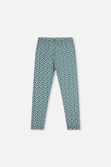 Deux par Deux Organic Cotton Leggings Green Daisy Print – product detail