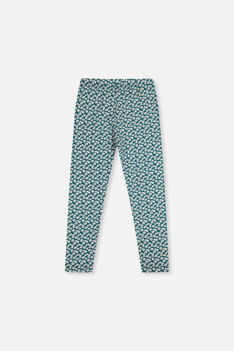 Deux par Deux Organic Cotton Leggings Green Daisy Print – product detail