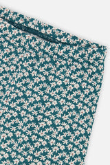 Deux par Deux Organic Cotton Leggings Green Daisy Print