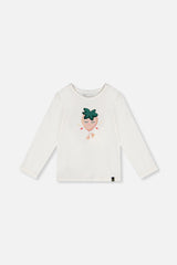 Long Sleeve Organic Cotton Strawberry T-Shirt Off White-0