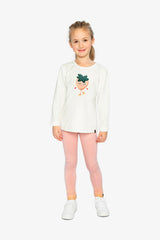 Long Sleeve Organic Cotton Strawberry T-Shirt Off White-4