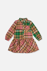 Shirt Plaid Dress Pink And Green-0