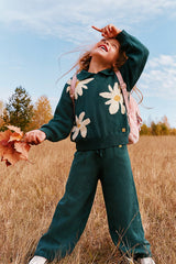 Deux par Deux Flare Pants Jasper Printed Green
