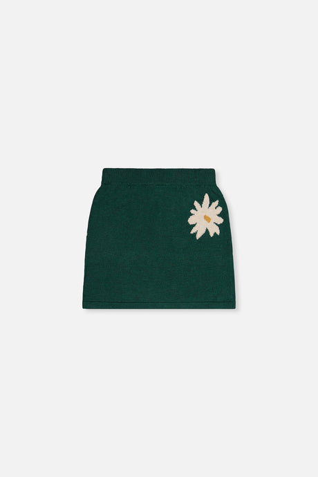 Deux par Deux Knitted Skirt Jasper Printed Green