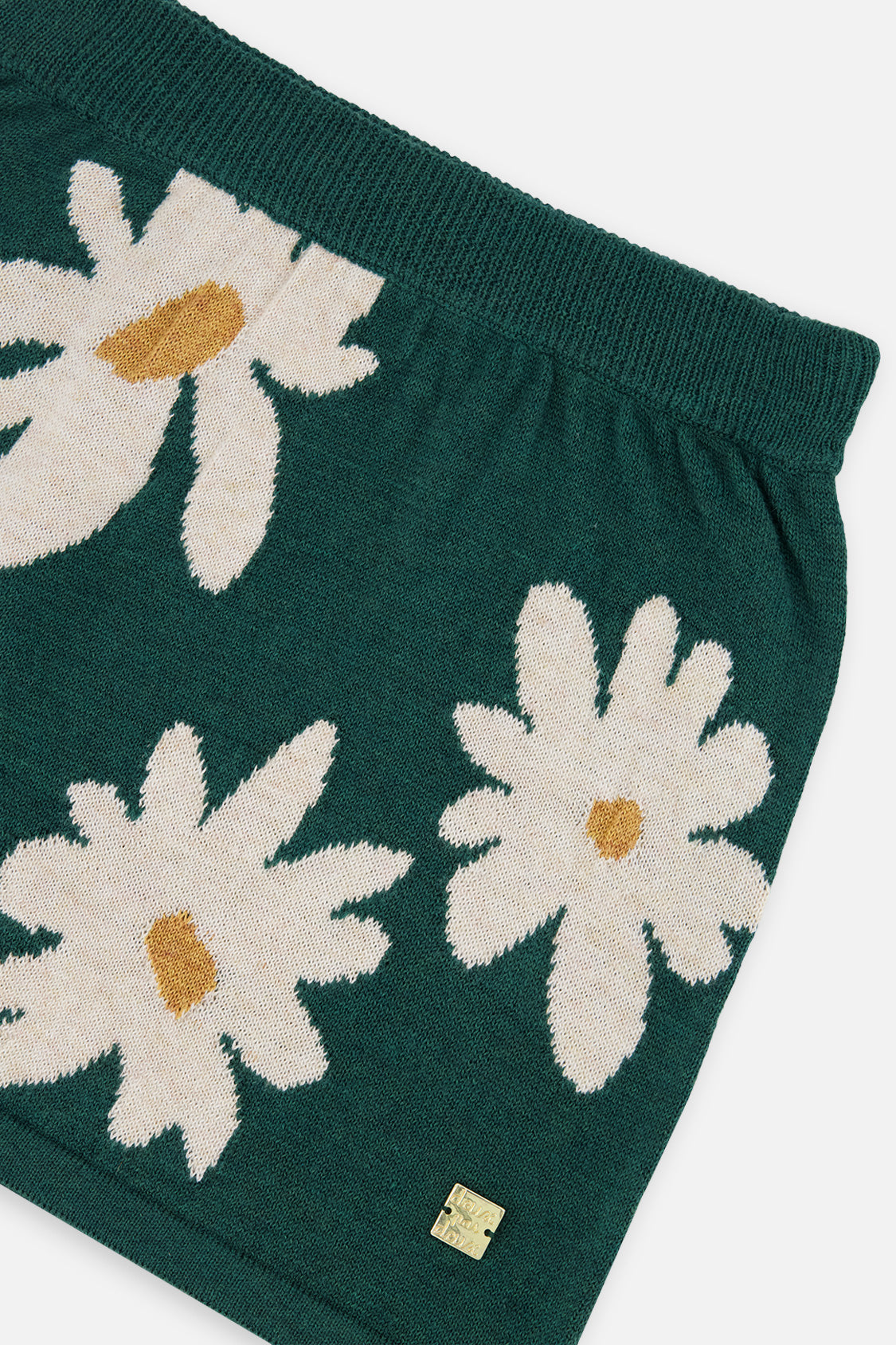 Deux par Deux Knitted Skirt Jasper Printed Green