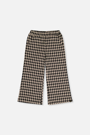 Flare Pants Black And Beige Houndstooth-0