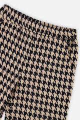 Deux par Deux Flare Pants Black And Beige Houndstooth