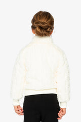 Faux Fur Jacquard Jacket Beige-4