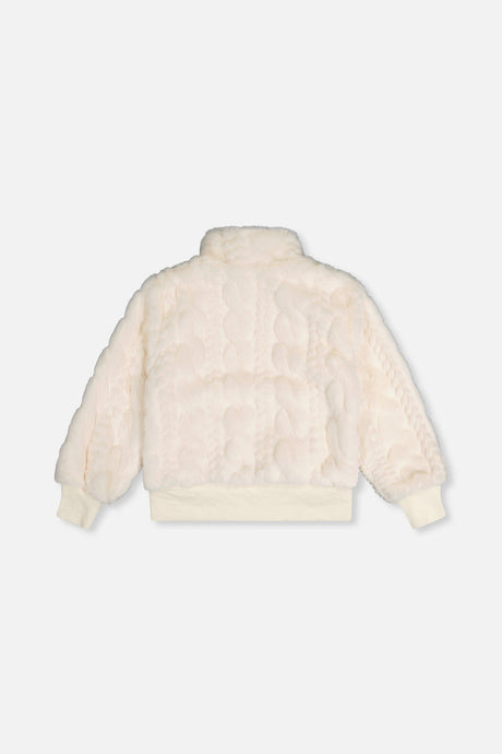 Deux par Deux Faux Fur Jacquard Jacket Beige product image P2