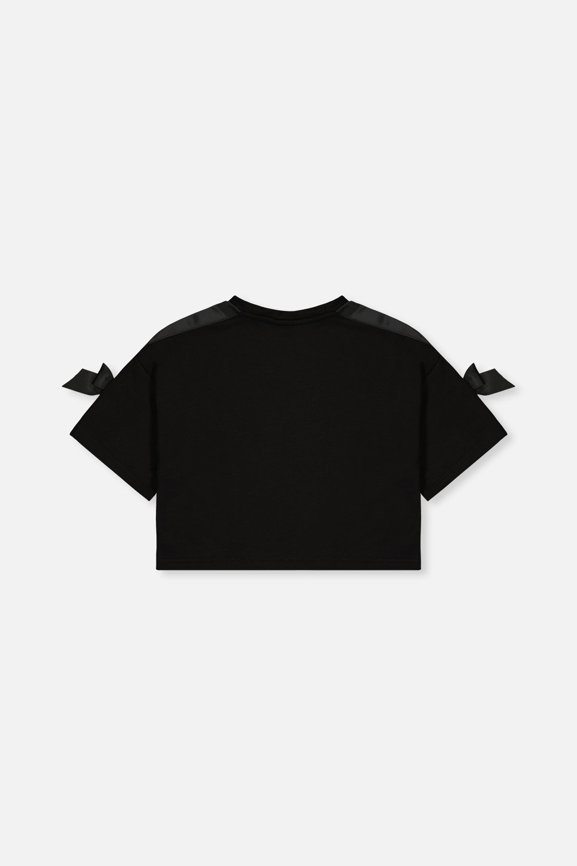 Deux par Deux girls' black short sleeve milano top, back view