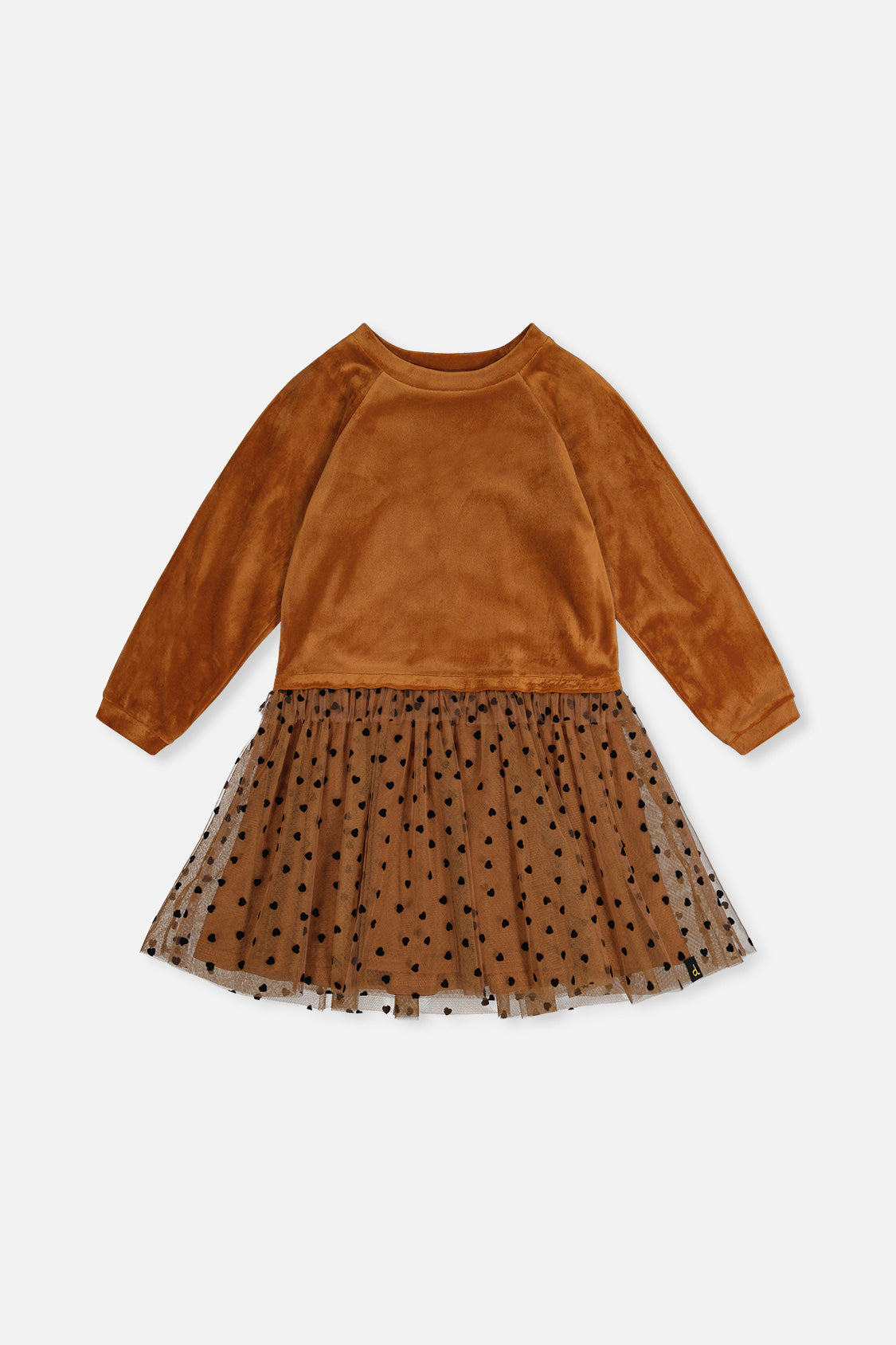 Bi-Material Dress Brown-0