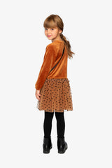 Bi-Material Dress Brown-4