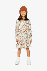 Organic Cotton Dress Beige With Squirrel Print-1