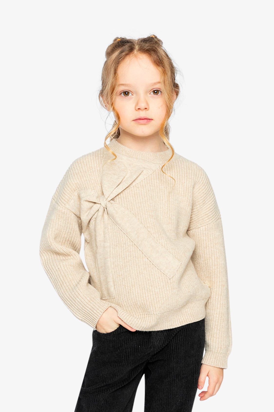 Sweater With Bow Beige-3