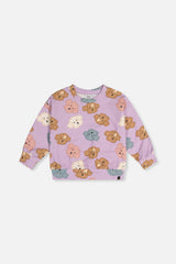 Printed Sweatshirt Purple Poodle Print-0