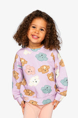 Printed Sweatshirt Purple Poodle Print-1