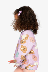 Printed Sweatshirt Purple Poodle Print-2