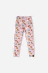 Organic Cotton Leggings Purple Poodle Print-0