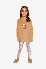 Organic Cotton Leggings Purple Poodle Print-4