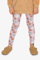 Organic Cotton Leggings Purple Poodle Print-1