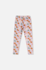 Back view of the Deux par Deux purple poodle leggings with poodle face pocket