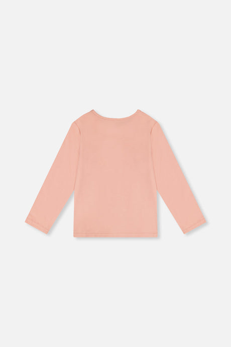 Long Sleeve Organic Cotton T-Shirt Pink-1