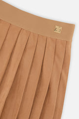 Deux par Deux Pleated Skirt Brown