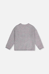 Deux par Deux pale turquoise and lilac poodle sweater, back view