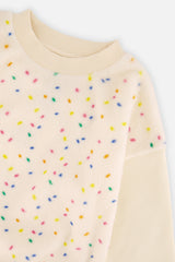 Deux par Deux Bi-Material Sweater Off-White