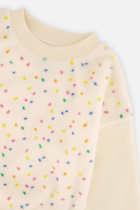 Deux par Deux Bi-Material Sweater Off-White