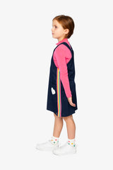 French Terry Dress Navy Blue Denim-2