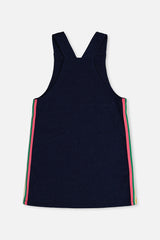 French Terry Dress Navy Blue Denim-4