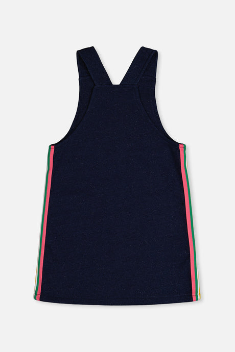 French Terry Dress Navy Blue Denim-4