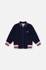 French Terry Jacket Navy Blue Denim-0