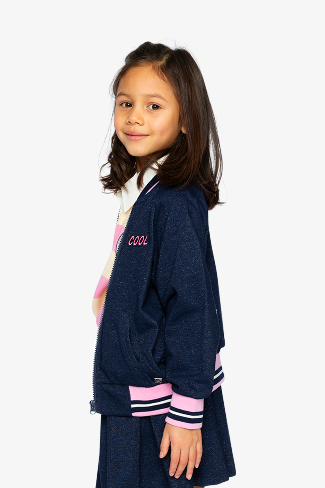 French Terry Jacket Navy Blue Denim-4