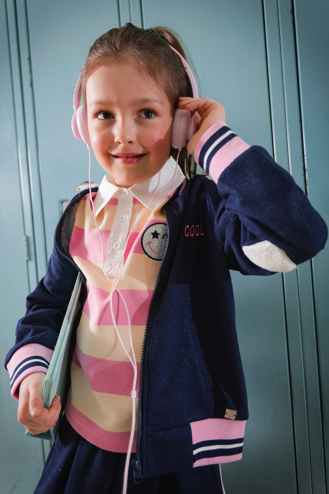 French Terry Jacket Navy Blue Denim-2