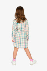 Shirt Dress With Belt Green And Pink Plaid-4