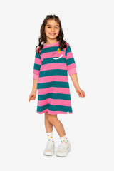 Engineer Stripe Dress Pink And Green Stripes-2