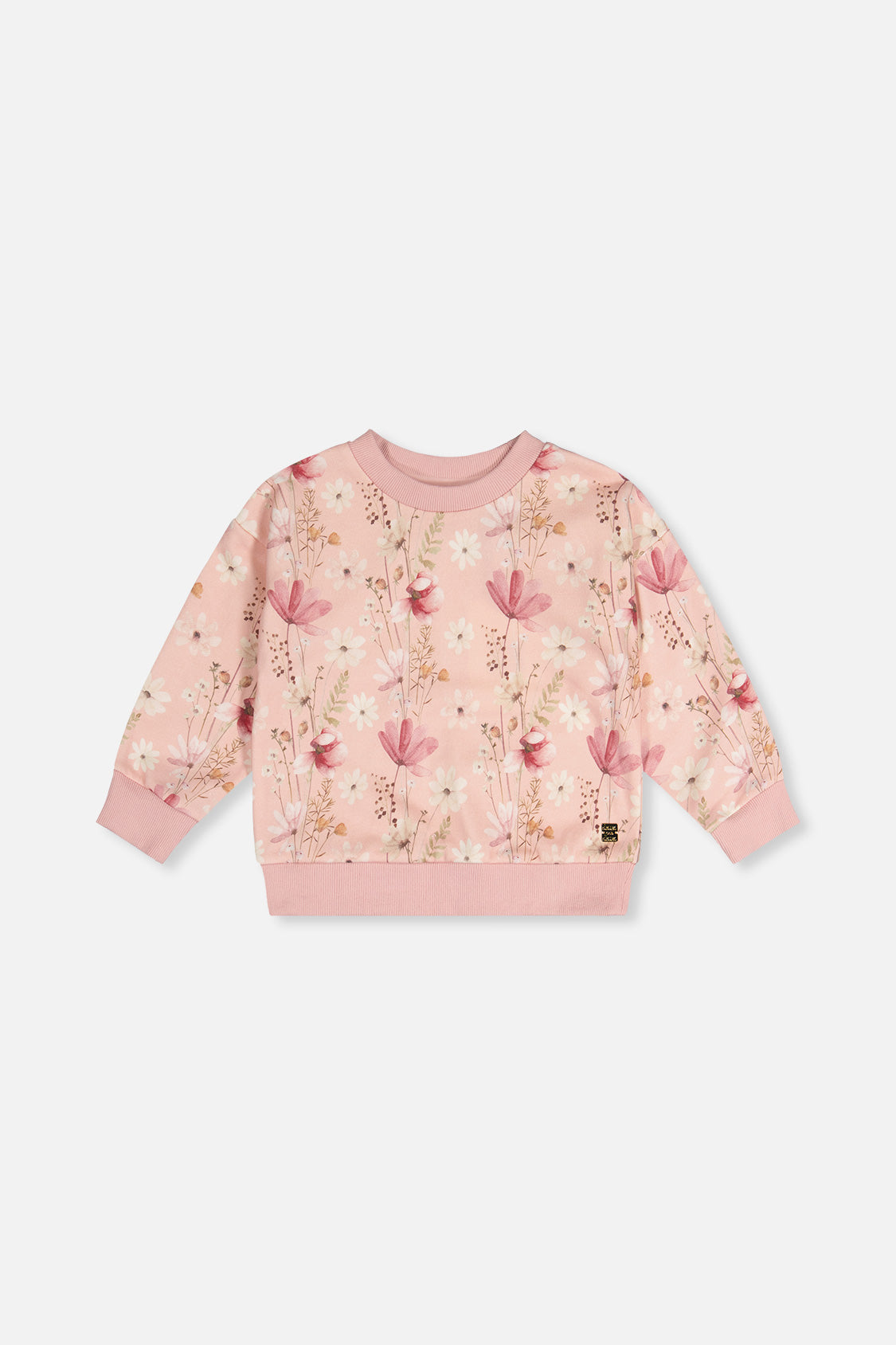 Sweatshirt Pink Printed Flowers-0