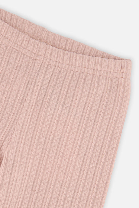 Deux par Deux Jacquard Leggings Pale Dusty Pink