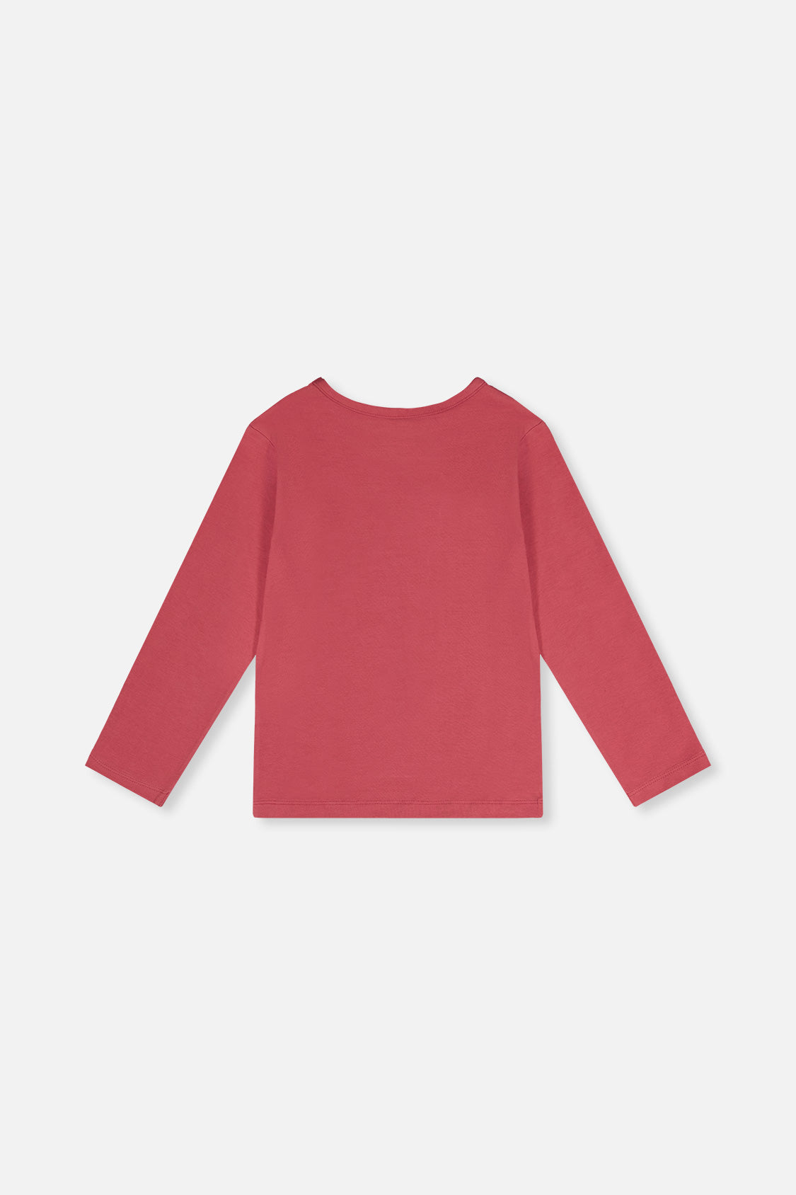 Deux par Deux girls' organic cotton jersey t-shirt in raspberry pink, back view