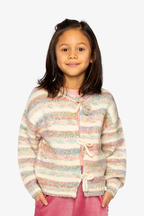 Knitted Cardigan Mauve And Blue Knitwear-1