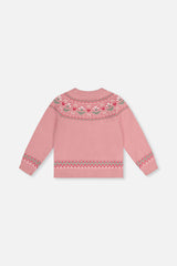Deux par Deux Sweater With Flower Jacquard Pale Dusty Pink product image P2