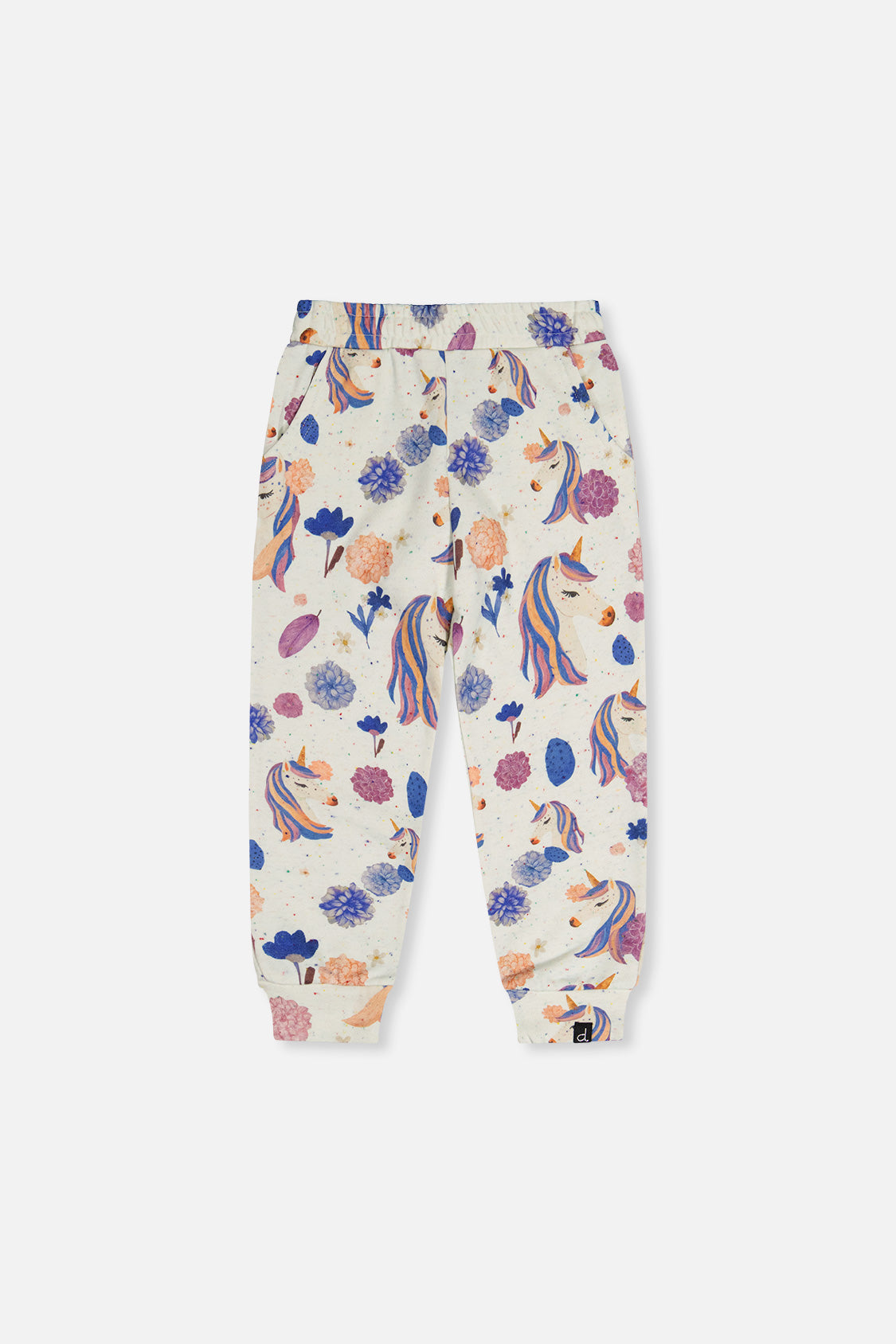Sweatpants Beige Unicorn Print-0