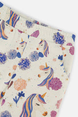 Deux par Deux Sweatpants Beige Unicorn Print