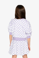 Faux Fur Top Lilac And White Tiles-4