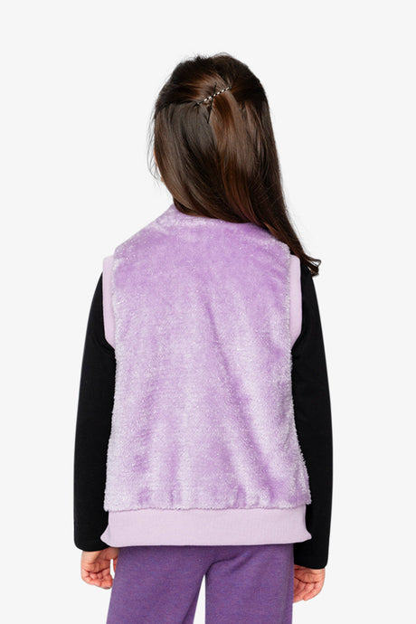 Deux par Deux Faux Fur Sleeveless Vest Violet